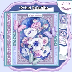 ANEMONE ROSES & BUTTERFLIES All Occasions Quick Card & Insert Mini Kit