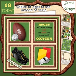 RUGBY 7.5 Quick Card Verse or Ages Decoupage & Insert Mini Kit