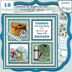 FISHING 7.5 Quick Card Verse or Ages Decoupage & Insert Mini Kit
