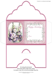 Birthday Money Wallet Gift Voucher Envelope HOLLYHOCKS