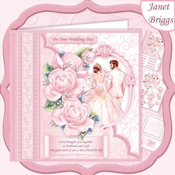 Wedding Day LOVE BROUGHT YOU TOGETHER Pink 8x8 Decoupage Mini Kit