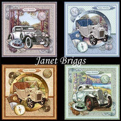 VINTAGE CARS 7.5 Decoupage Ages & Inserts Bumper Kit