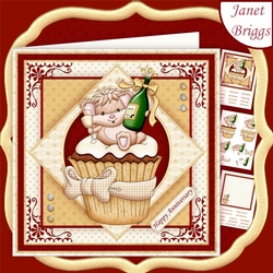 CHAMPAGNE CUPCAKE 7.5 All Occasions Decoupage & Insert Mini Kit