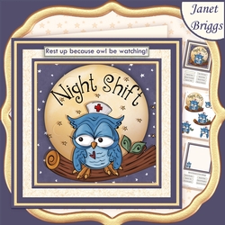 REST UP OWL BE WATCHING 7.5 Get Well Decoupage & Insert Mini Kit
