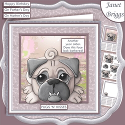 PUGS N KISSES 7.5 Humorous Decoupage & Insert Mini Kit