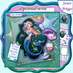 MERMAID Drink Like a Fish 7.5 Decoupage & Insert Mini Kit