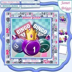 BINGO QUEEN OR KING 7.5 Decoupage & Insert Mini Kit