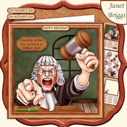 COURT JUDGE Humorous 7.5 Decoupage & Insert Mini Kit Various Occasions