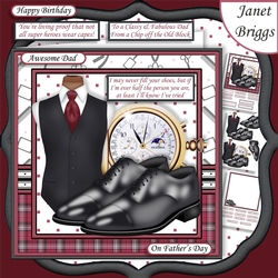 FILL YOUR SHOES 7.5 Male Birthday Fathers Day Decoupage & Insert Mini Kit