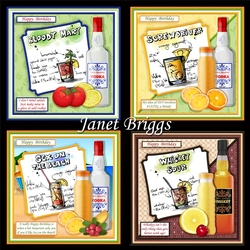 COCKTAIL DRINKS 7.5 Humorous Decoupage & Insert Bumper Kit