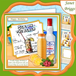 cup879427_68 - COCKTAILS SEX ON THE BEACH 7.5 Humorous Decoupage Mini Kit