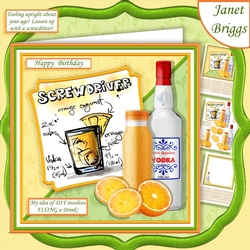 cup879429_68 - COCKTAILS SCREWDRIVER & DIY 7.5 Humorous Decoupage Mini Kit