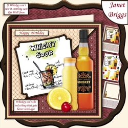 COCKTAILS WHISKEY GETS BETTER WITH AGE 7.5 Humorous Decoupage Mini Kit