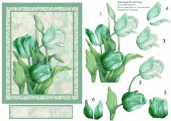 Tulips in Green Card Front and Decoupage