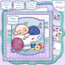 WOOL CUP KITTY 7.5 KNITTING Decoupage & Insert Mini Kit