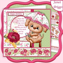 SITTING PRETTY PUPPY 7.5 Decoupage & Insert Mini Kit