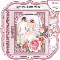 WEDDING DAY BRIDE & GROOM Pink 7.5 Decoupage & Insert Mini Kit