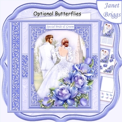 WEDDING DAY BRIDE & GROOM Purple 7.5 Decoupage & Insert Mini Kit