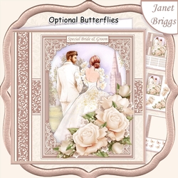 WEDDING DAY BRIDE & GROOM Ivory 7.5 Decoupage & Insert Mini Kit