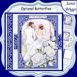 WEDDING DAY BRIDE & GROOM Navy 7.5 Decoupage & Insert Mini Kit
