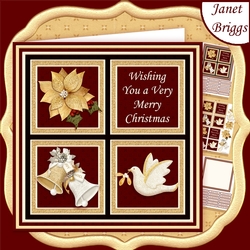 RED & GOLD CHRISTMAS SQUARES 7.5 Quick Layer Card & Insert Mini Kit