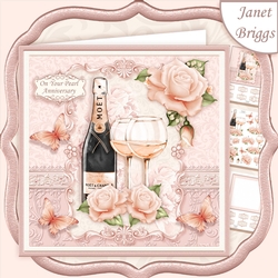 CHAMPAGNE CELEBRATIONS PEARL 7.8 Decoupage & Insert Mini Kit