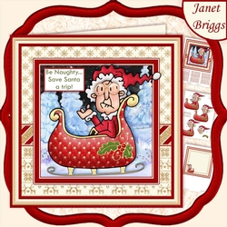 GUS BE NAUGHTY 7.5 Humorous Christmas Decoupage & Insert Mini Kit