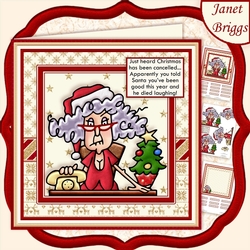 STELLA CHRISTMAS IS CANCELLED 7.5 Humorous Christmas Decoupage & Insert Mini Kit