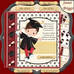 GRADUATION BOY 7.5 Decoupage & Insert Mini Kit