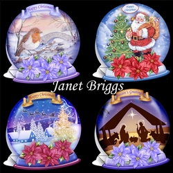 CHRISTMAS 8x8 SNOW GLOBE SHAPED ROCKER CARDS Bumper Kit