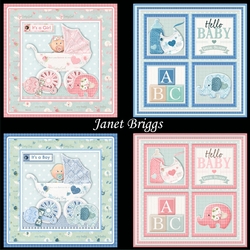 NEW BABY BOY & GIRL Decoupage & Quick Squares Bumper Kit
