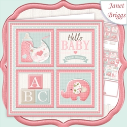 NEW BABY GIRL SQUARES 7.5 Decoupage & Insert Mini Kit