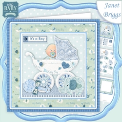 NEW BABY BOY IN PRAM 7.5 Decoupage & Insert Mini Kit