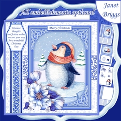 PENGUIN Christmas 7.8 Quick Layer Card or Decoupage Mini Kit