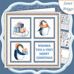 CHRISTMAS PENGUIN SQUARES 7.5 Quick Layer Card & Insert