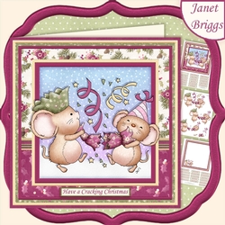 CHRISTMAS CRACKER MICE 7.5 Decoupage & Insert Mini Kit