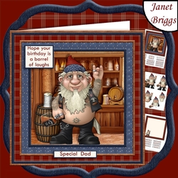 BIKER & WHISKEY Humorous 7.5 Decoupage & insert Kit