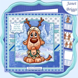 WHAT DO YOU MEAN SANTA HAS ENOUGH REINDEER 7.5 Christmas Decoupage Mini Kit