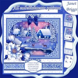 SILENT NIGHT Christmas 7.8 Quick Layer Card or Decoupage Kit