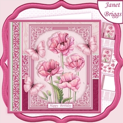 PINK POPPIES All Occasions 7.5 Decoupage & Insert Mini Kit