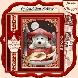 WESTIE CHRISTMAS GIFT 7.5 Quick Layer Card or Decoupage Kit