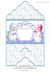 Christmas Money Wallet Gift Voucher Envelope SNOWMAN PALS