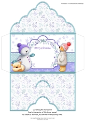 Christmas Money Wallet Gift Voucher Envelope SNOWMAN & BEARS