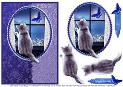 Kitten at the Window Topper and Decoupage