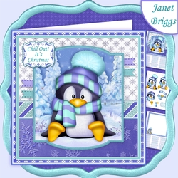 PENGUIN JUST CHILLIN 7.5 Christmas Decoupage & Insert Mini Kit