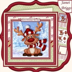 MERRY CHRISTMAS MY DEER 7.5 Decoupage & Insert Mini Kit