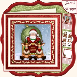 SANTAS SLEIGH RIDE 7.5 Christmas Decoupage & Insert Mini Kit