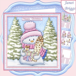 FROSTY SNOWMAN 7.5 Christmas Decoupage & Insert Mini Kit