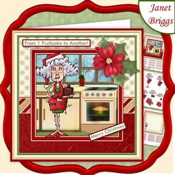 STELLA CHRISTMAS FRUITCAKE 7.5 Decoupage & Insert Mini Kit