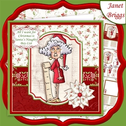 STELLA SANTAS NAUGHTY BOY LIST Christmas 7.5 Decoupage & Insert Mini Kit